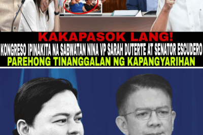 BREAKING NEWS: CONGRESS EXPOSES EXPLOSIVE CONSPIRACY BETWEEN VP SARA DUTERTE AND SENATOR ESCUDERO! Secret Plots, Hidden Deals, and a Political Scandal That Could Tear the Government Apart—Are We Witnessing the Fall of a Dynasty?
