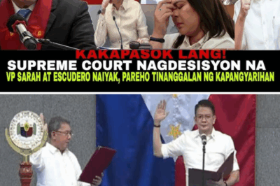 JUST IN: SUPREME COURT REMOVES VP SARA DUTERTE AND SENATE PRESIDENT CHIZ ESCUDERO FROM OFFICE! “We didn’t see this coming…” — Both leaders in tears as final verdict shakes Philippine politics Unprecedented Supreme Court ruling sends shockwaves through the nation