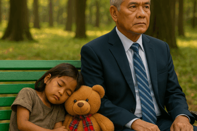 Every night, a little girl curled up on the same park bench with her teddy bear. No pillow, no blanket—just the cold night air. When a wealthy businessman finally stopped to ask why, her answer made him cry./hi
