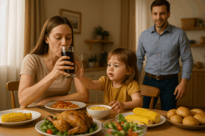 Mom, don’t drink from that glass! The new dad put something in it!” Mary froze in disbelief as her daughter’s voice sliced through the quiet dinner. Heart pounding, she decided to switch the glasses — and what she discovered made her blood run cold and her hair stand on end…/th