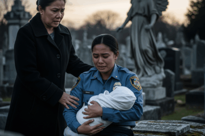 A billionaire visits her son’s grave and finds a black waitress crying with a child. She was shocked!