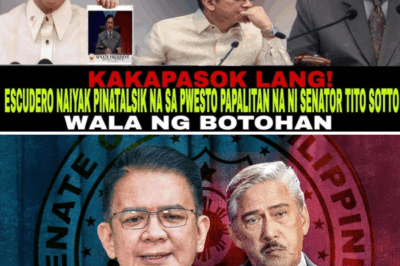 JUST IN: CHIZ ESCUDERO IN TEARS AFTER BEING OUSTED — SENATOR TITO SOTTO SET TO RETURN AS NEW SENATE LEADER! A sudden shift in Senate power stuns the nation! Chiz Escudero reportedly breaks down after losing support — Tito Sotto makes a dramatic comeback amid political chaos!