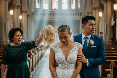 During the wedding, my mother-in-law came up to me and ripped off my wig, showing all the guests my bald head – but then something unexpected happened /dn