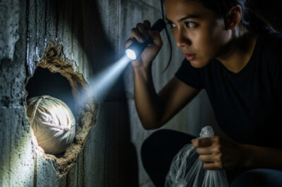 My husband would lock himself in the bathroom every evening for two hours: one night I took a flashlight, went to check, and behind the tiles I found a hole – and inside were strange bags… /dn