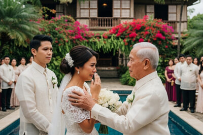 My husband pushed me into the pool on our wedding day, and what my father did stunned everyone /dn