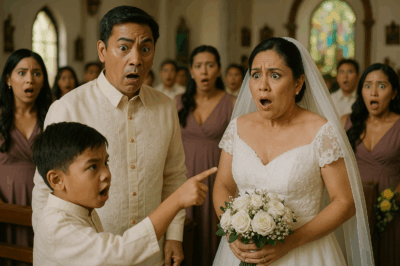The boy stopped his father’s wedding, revealing a shocking secret about the bride that left the father speechless./th