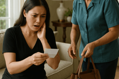 🔥 My Husband Just Passed Away, The Maid Asked to Quit. I Agreed and Gave Her the Remaining Salary, But She Quietly Slipped a Piece of Paper Into My Hand. When I Opened It, I Was Shocked…/th