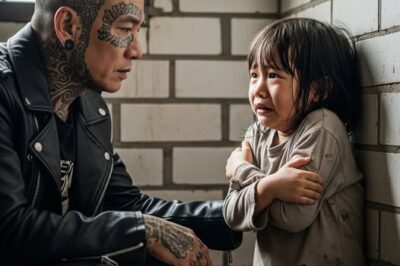 A tattooed man found a little girl hiding in a restaurant bathroom at midnight — bruised and terrified, begging him not to tell where her stepfather was… and the ending for the stepfather./th