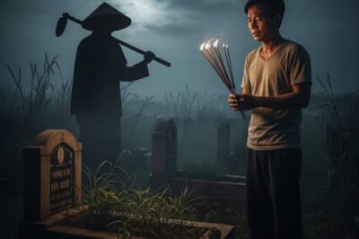 He looked up in horror and saw a shadowy figure standing right beside his wife’s grave, holding a hoe, seemingly digging into the soil…/th