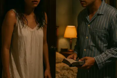 Ang kapatid ng aking asawa ay kumatok sa aking pintuan sa kalagitnaan ng gabi, basang-basa sa pawis, nakasuot ng manipis na pantulog kapag ang aking asawa ay wala sa bahay./hi