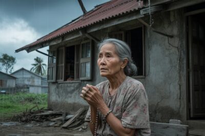 The old lady lived alone in the old house. Outside, a big storm was coming, the wind was howling coldly. Near morning, the wind stopped but disaster struck again./hi