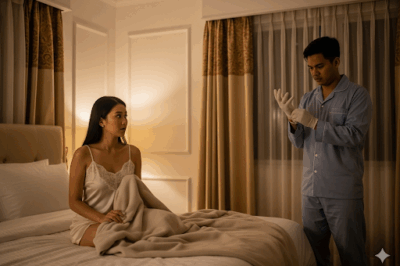 On My Wedding Night, I Froze in Shock When I Saw My Husband… Put On Medical Gloves to Touch His Wife/th