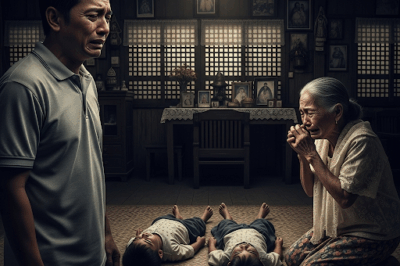 Sa pagtingin sa dalawang bata na malamig na nakahandusay sa sahig, pinilit ng lalaki ang kanyang sarili na kumalma at sa wakas ay tinanong ang kanyang biyolohikal na ina: “Dahil lang diyan, ina? Sila ang iyong biyolohikal na mga apo…” /dn