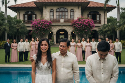 My husband pushed me into the pool on our wedding day, and what my father did stunned everyone