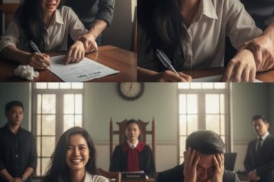 Pinilit ng asawang lalaki ang kanyang asawa na pumirma sa mga papeles ng diborsyo. Sa araw ng pagdinig sa korte, tinawanan siya ng babae at isiniwalat ang sikretong nagpalungkot sa kanya, ngunit huli na para bumalik siya./hi