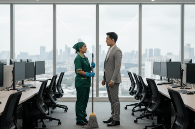 “Replacing my mother as a janitor, I encountered the boss on the 15th floor – the man rumored to be a ‘pervert.’ I had planned to avoid him to protect myself, but his words, ‘It’s been five years, hasn’t it?’ left me frozen…”/th