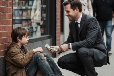 Isang gabi, maulan, nakita ko ang isang pulis sa labas ng parehong convenience store. Nilapitan ko./th