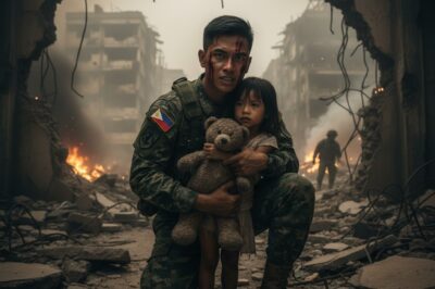 SA GITNA NG GERA AKALA NG SUNDALO AY NAILIKAS NIYA NA LAHAT HANGGANG SA MAY NARINIG SIYANG MALAKAS NA IYAK./th