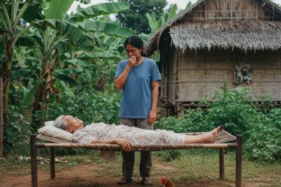 Nagliwanag ang langit pagkatapos ng ulan, maagang nagising si Liza, nakita niyang tahimik ang kulungan ng manok. Nawala na ang banig at manipis na kumot. Sa bakuran, kakaunti na lang ang basang bakas ng paa. Kumunot ang noo ni Liza: