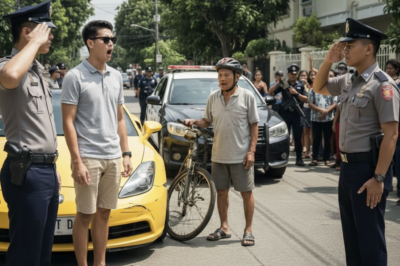 SINAPAK AT MINURA NG LALAKING NAKA-SPORTS CAR ANG MATANDANG NAKA-BIKE, PERO NAMUTLA SIYA NANG DUMATING ANG MGA PULIS AT NAG-SALUTE SA MATANDA