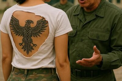 Siya ay tinukso sa kampo – pagkatapos ay ang kumander ay nagyeyelo sa paningin ng tattoo sa kanyang likod…/hi