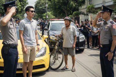 SINAPAK AT MINURA NG LALAKING NAKA-SPORTS CAR ANG MATANDANG NAKA-BIKE, PERO NAMUTLA SIYA NANG DUMATING ANG MGA PULIS AT NAG-SALUTE SA MATANDA/hi
