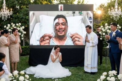 HINDI SINIPOT NG GROOM ANG KANYANG BRIDE SA ARAW NG KASAL KAYA INAKALA NG LAHAT AY “RUNAWAY GROOM” ITO PERO TUMIGIL ANG MUNDO NG MGA BISITA NANG IPALABAS SA LED SCREEN ANG ISANG LIVE VIDEO MULA SA OSPITAL/th