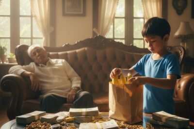 NAGTULUG-TULUGAN ANG BILYONARYO NA MAY BUNTONG NG PERA AT GINTO SA MESA PARA SUBUKAN ANG ANAK NG KATULONG—PERO NAPALUHA SIYA NANG MAKITA NIYA ANG GINAWA NG BATA IMBES NA MAGNAKAW./th